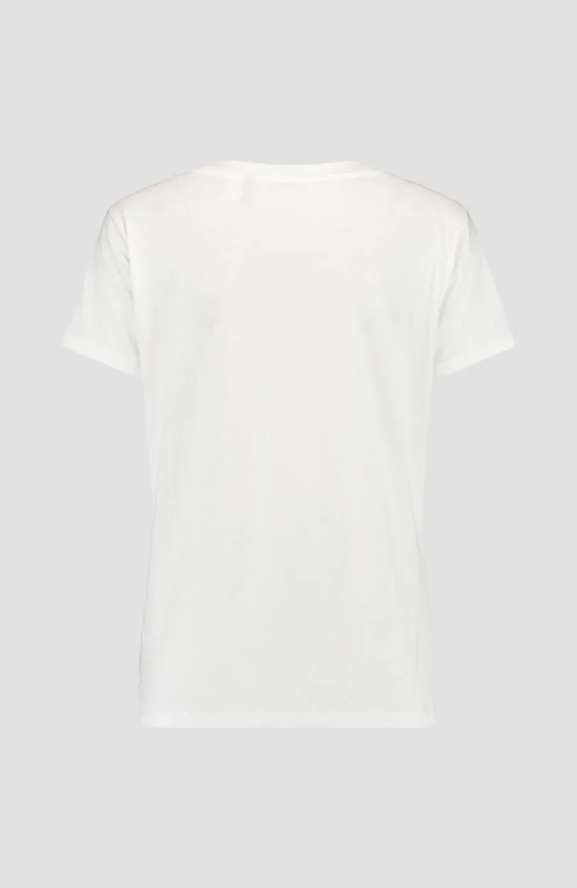 Triple Stack V-Neck T-Shirt | Powder White