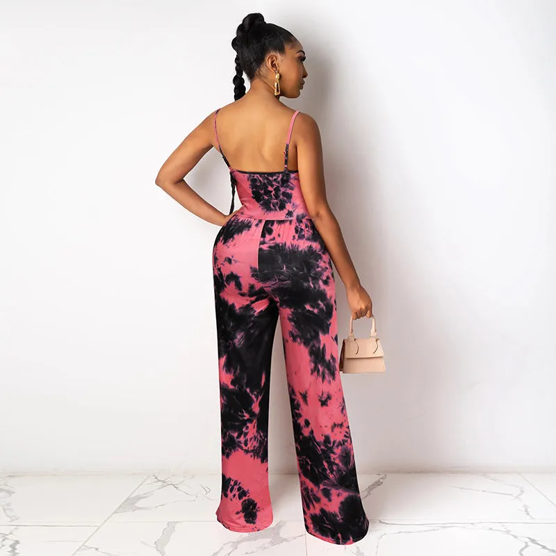 Waist Sleeveless Backless Suspender Jumpsuit