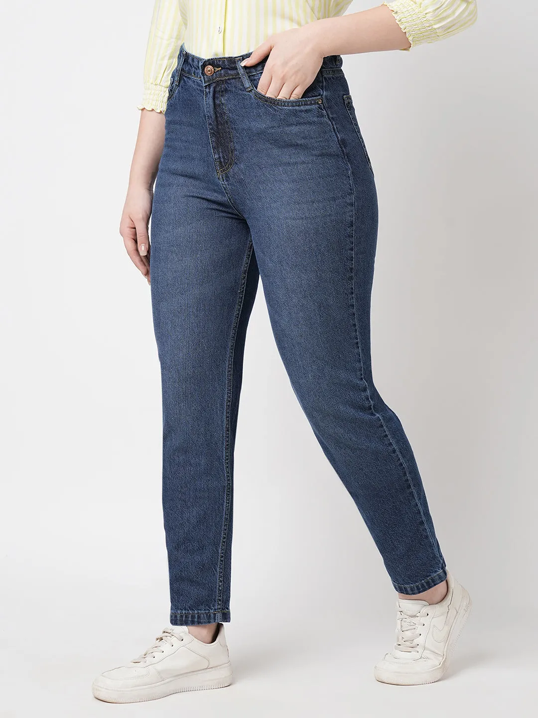 Women High-Rise Mom Fit Jeans