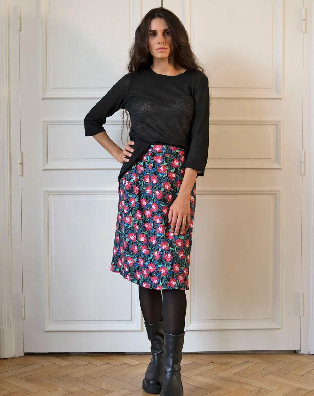 Zana Wrap Skirt Hibiscus