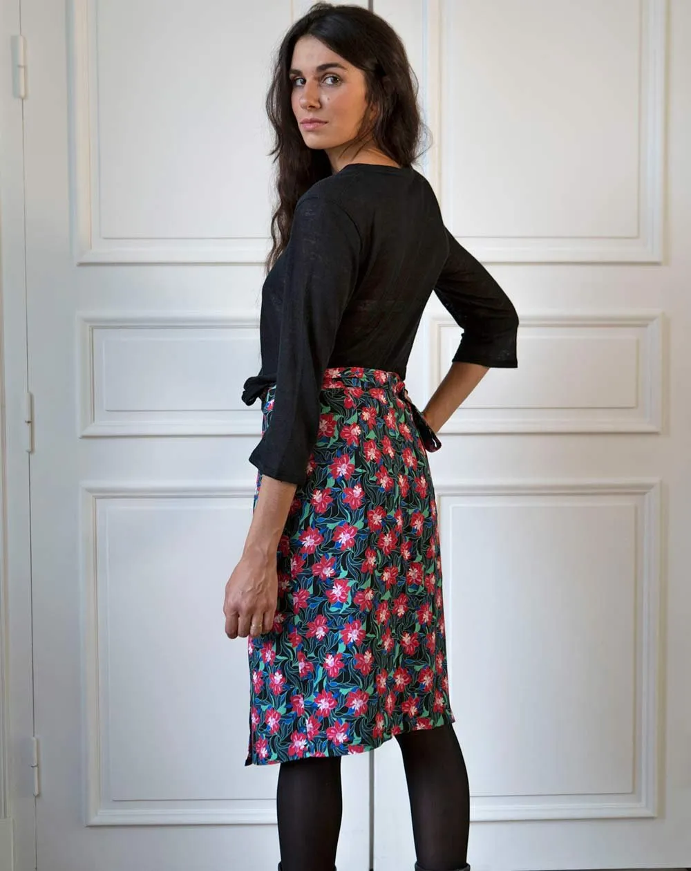 Zana Wrap Skirt Hibiscus