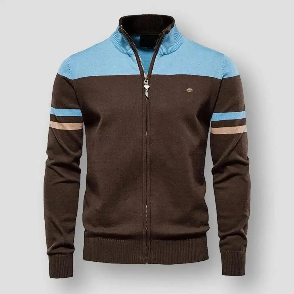Zipper Turtleneck Cardigan