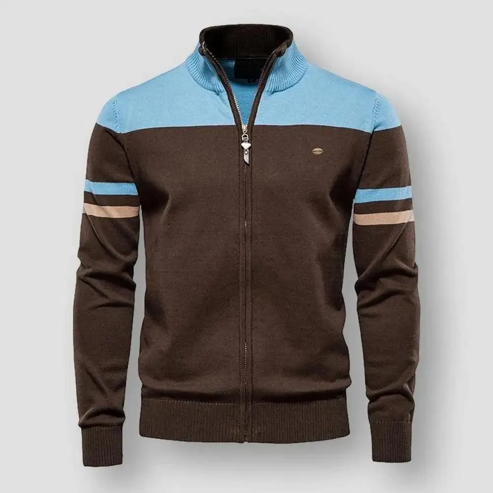 Zipper Turtleneck Cardigan